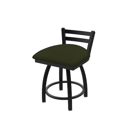 Holland Bar Stool Co 18" Low Back Swivel Vanity Stool, Black Wrinkle, Canter Pine Seat 41118BW010